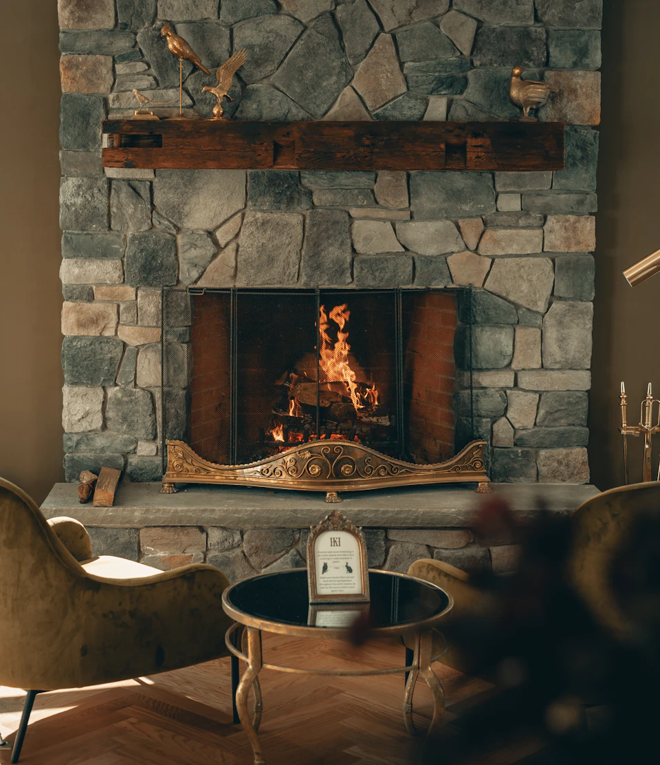 Residential brick and stone masonry and fireplace in a Bergen County home